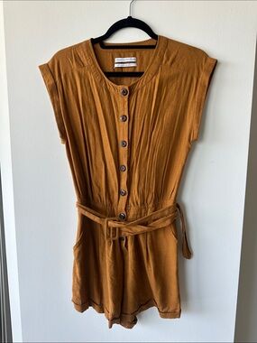Urban Outfitters Women's Orange and Brown Playsuit-romper